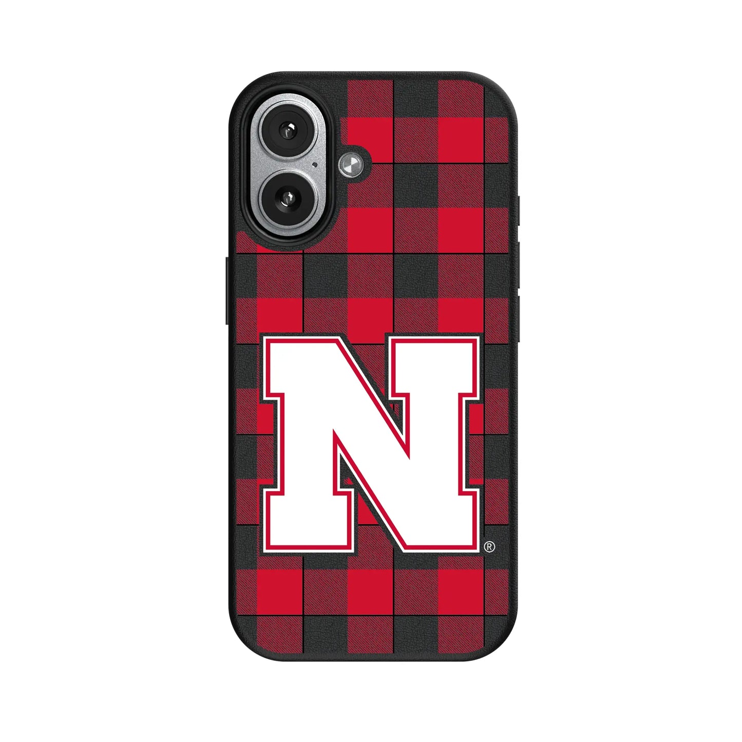 University of Nebraska Huskers Block N Plaid MagSafe Compatible Phone Case for Apple iPhone