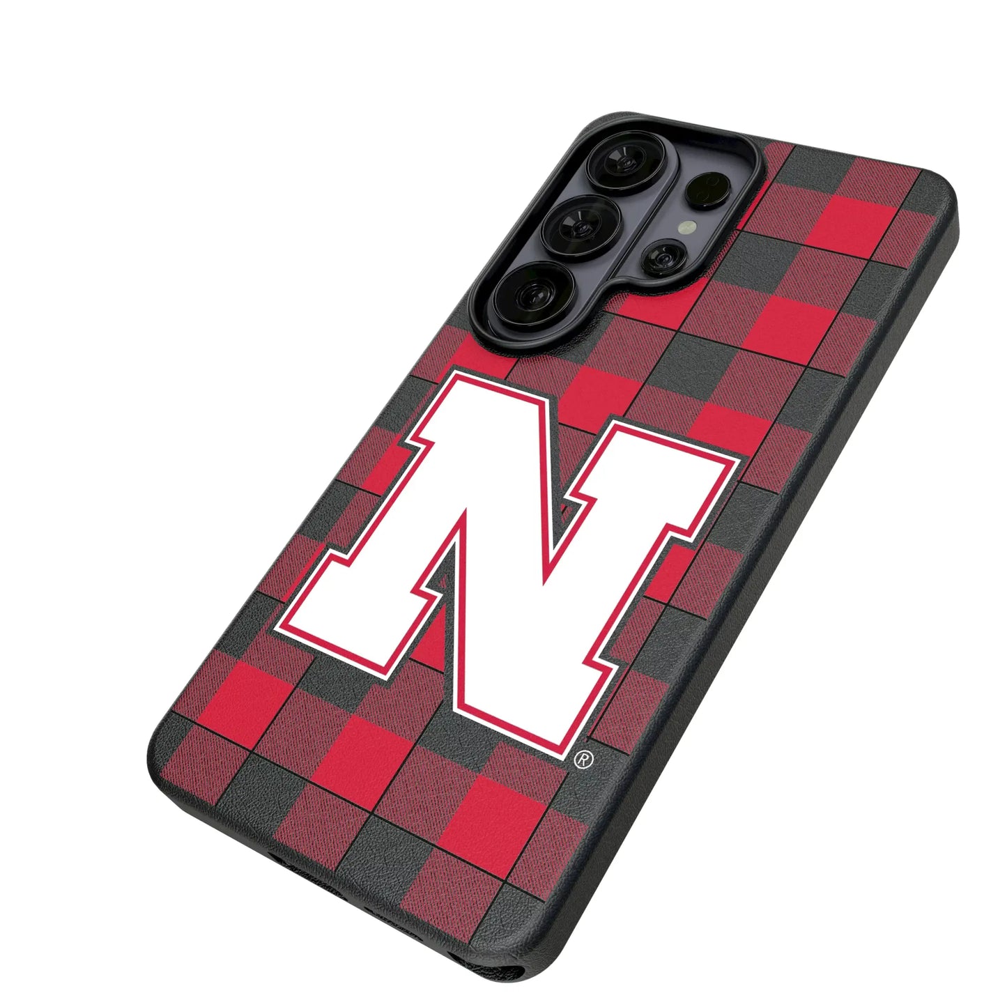 University of Nebraska Huskers Block N Plaid MagSafe Compatible Phone Case for Samsung Galaxy