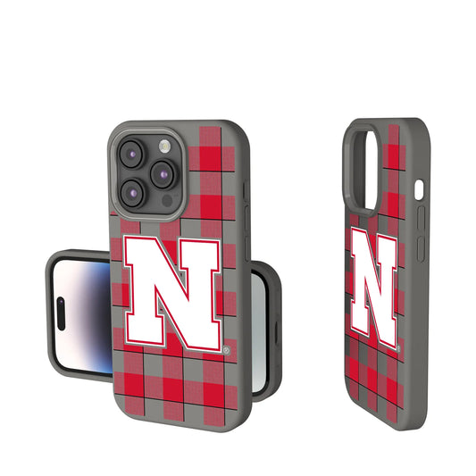 University of Nebraska Huskers Block N Plaid Soft Touch Phone Case for Apple iPhone