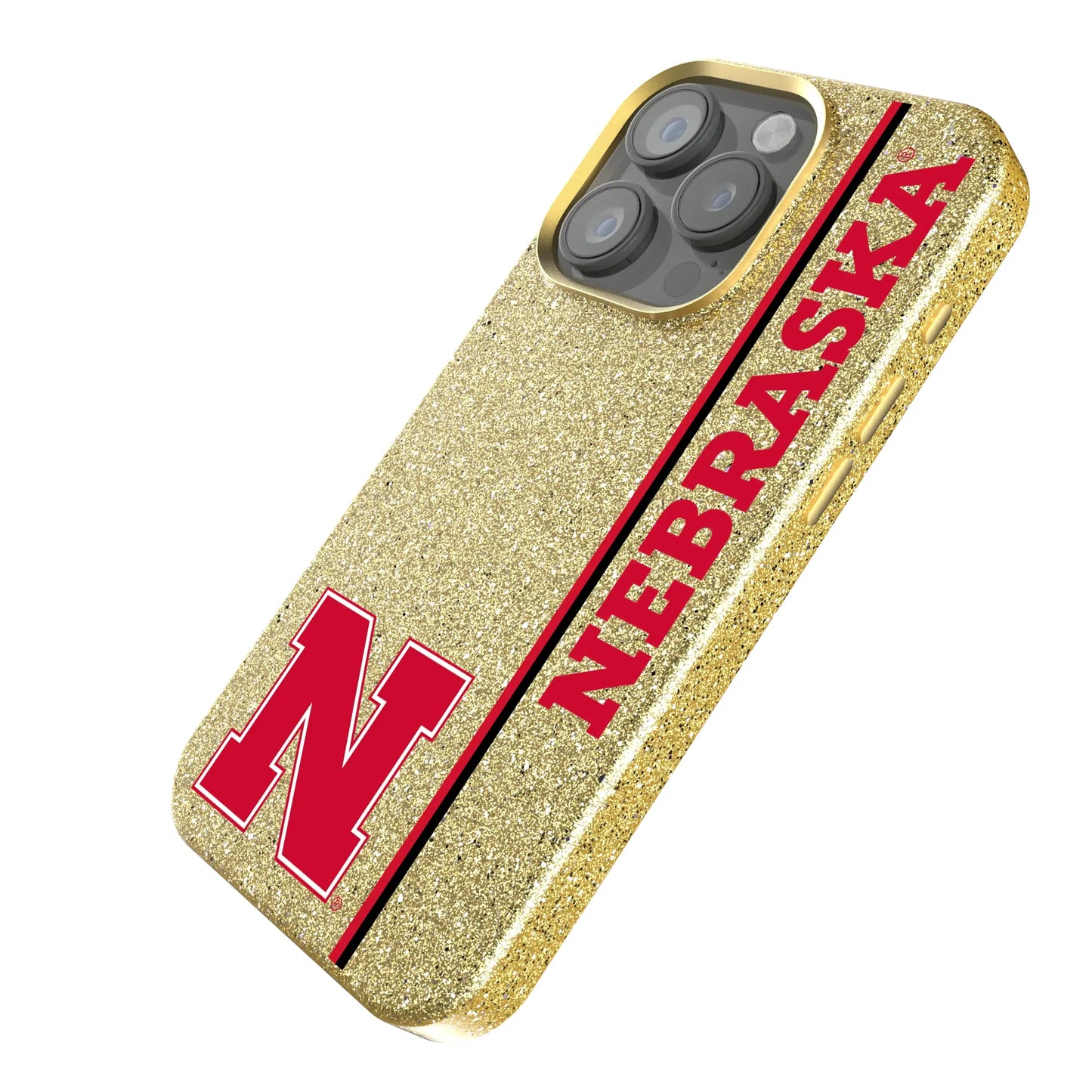 University of Nebraska Huskers Block N Sidebar Bling Phone Case for Apple iPhone