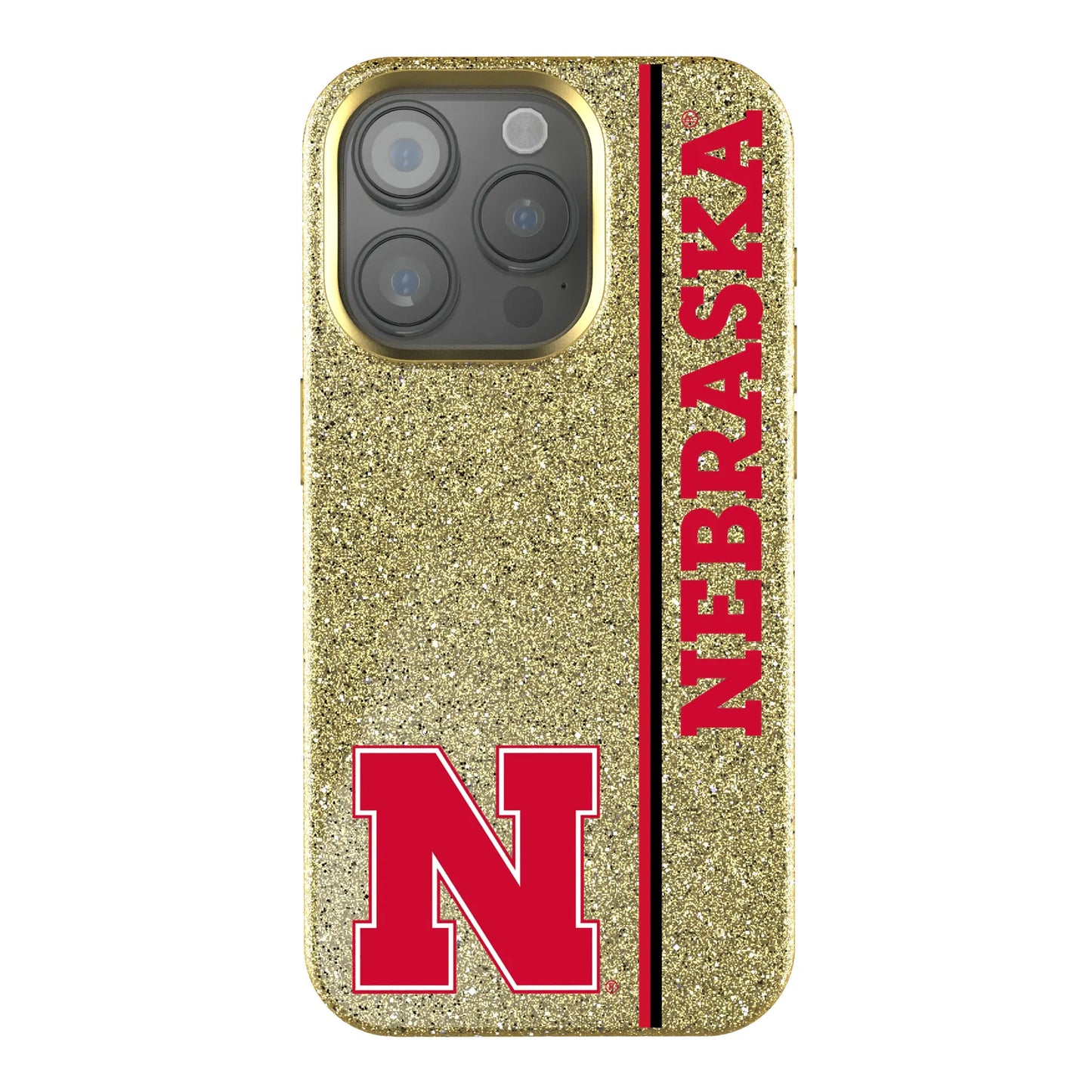 University of Nebraska Huskers Block N Sidebar Bling Phone Case for Apple iPhone
