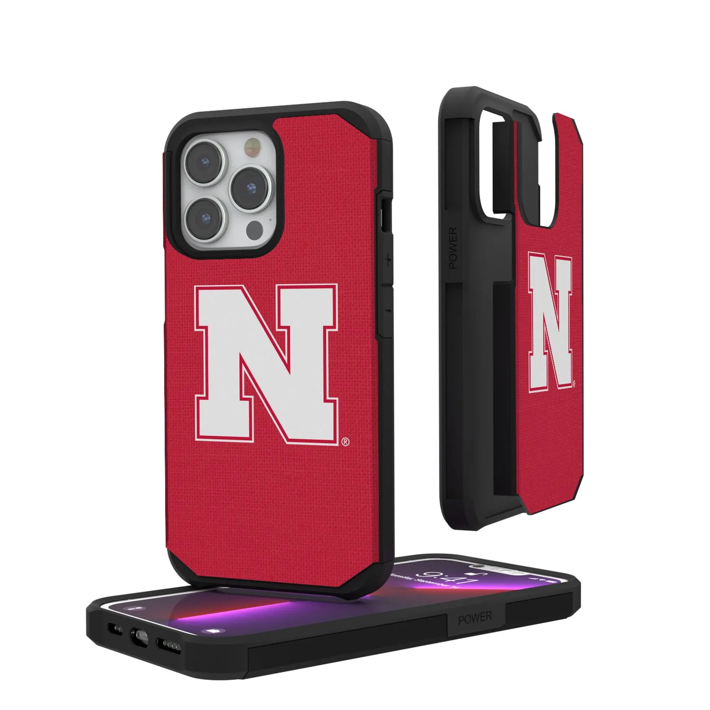 University of Nebraska Huskers Block N Solid Rugged Phone Case for Apple iPhone