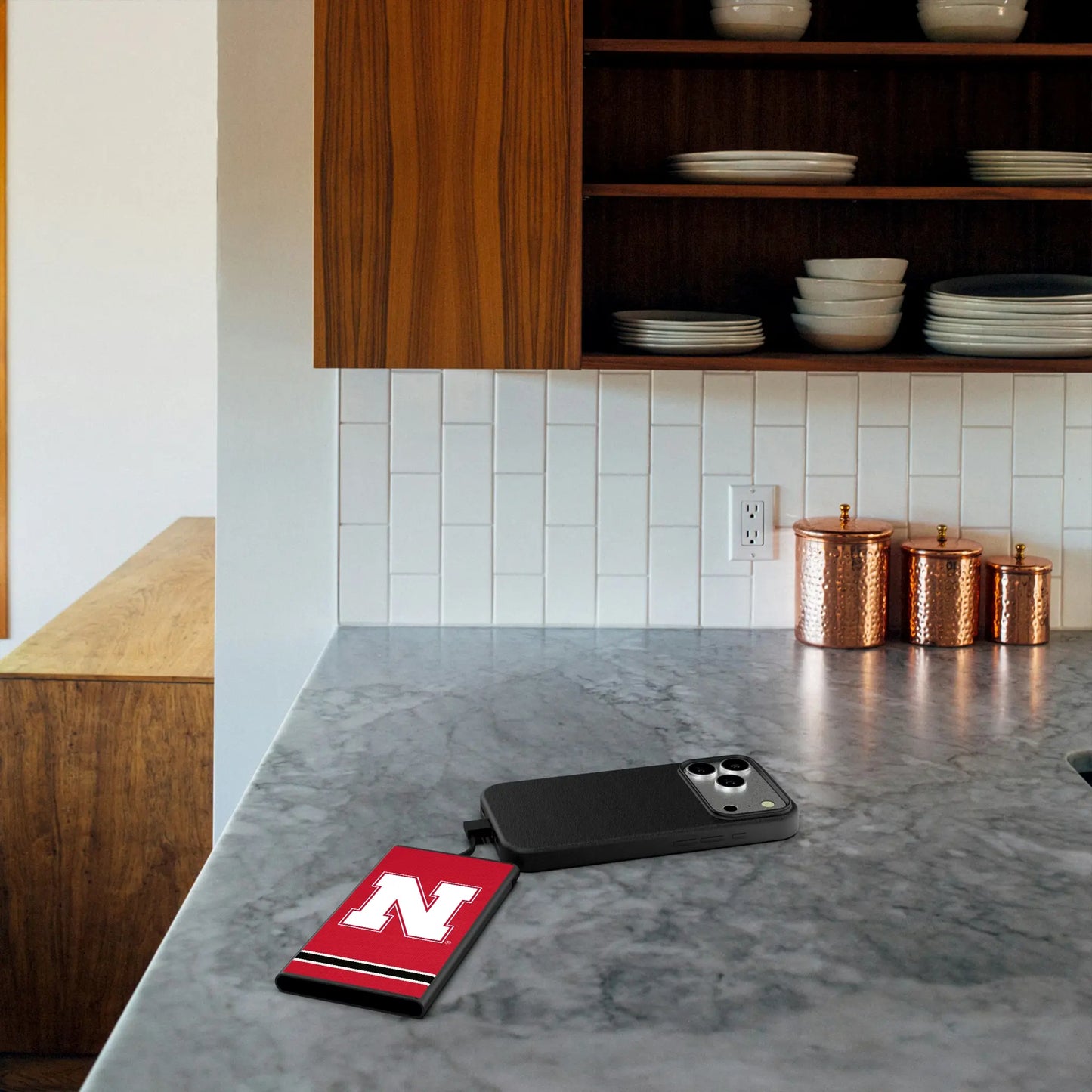 University of Nebraska Huskers Block N Stripe 5000mAh Flat Powerbank