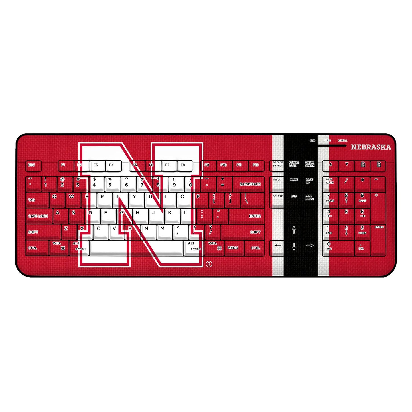 University of Nebraska Huskers Block N Stripe Wireless USB Keyboard
