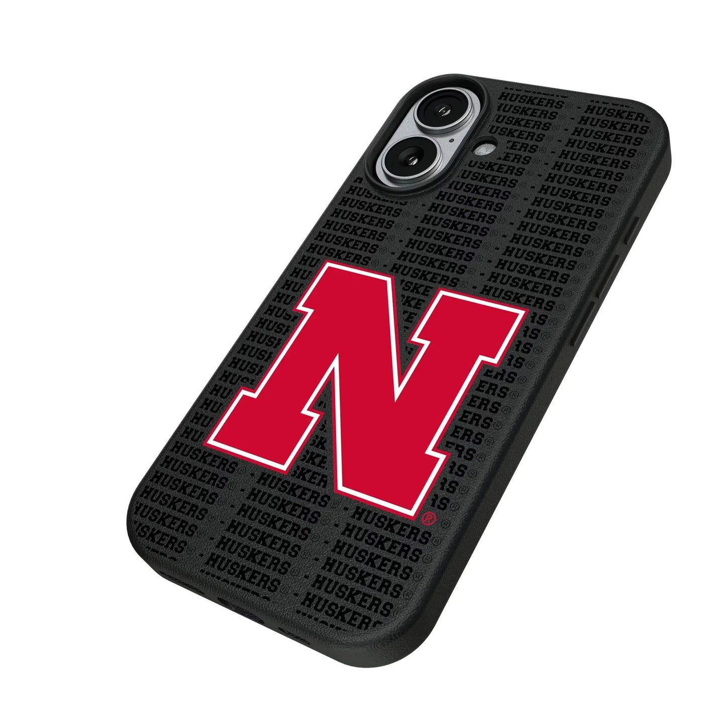 University of Nebraska Huskers Block N Text Backdrop MagSafe Compatible Phone Case for Apple iPhone
