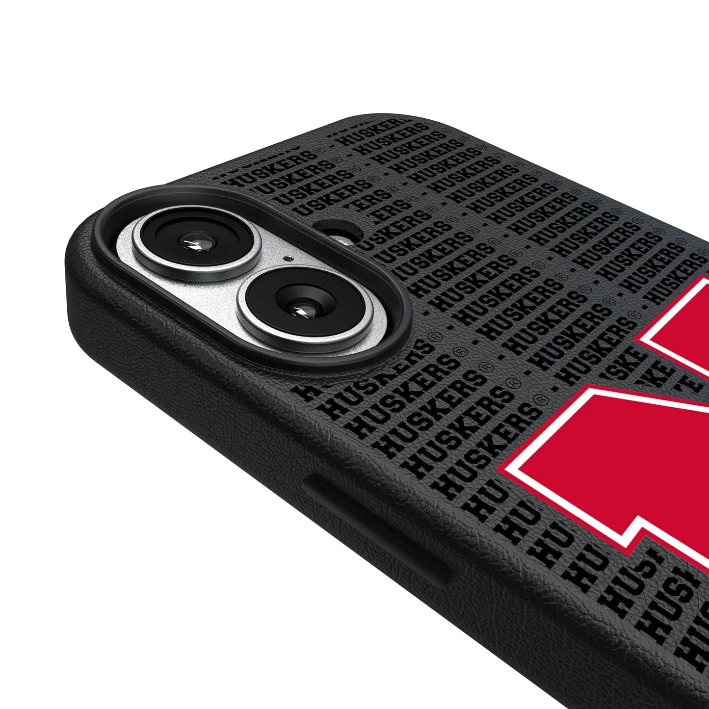 University of Nebraska Huskers Block N Text Backdrop MagSafe Compatible Phone Case for Apple iPhone