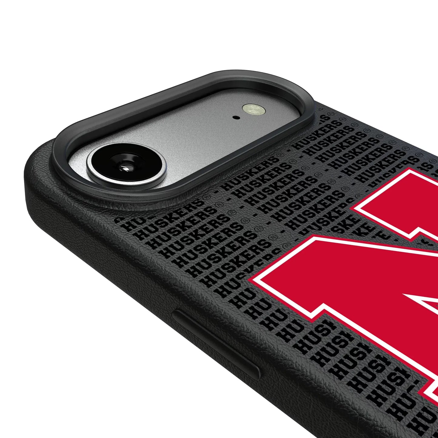 University of Nebraska Huskers Block N Text Backdrop MagSafe Compatible Phone Case for Apple iPhone