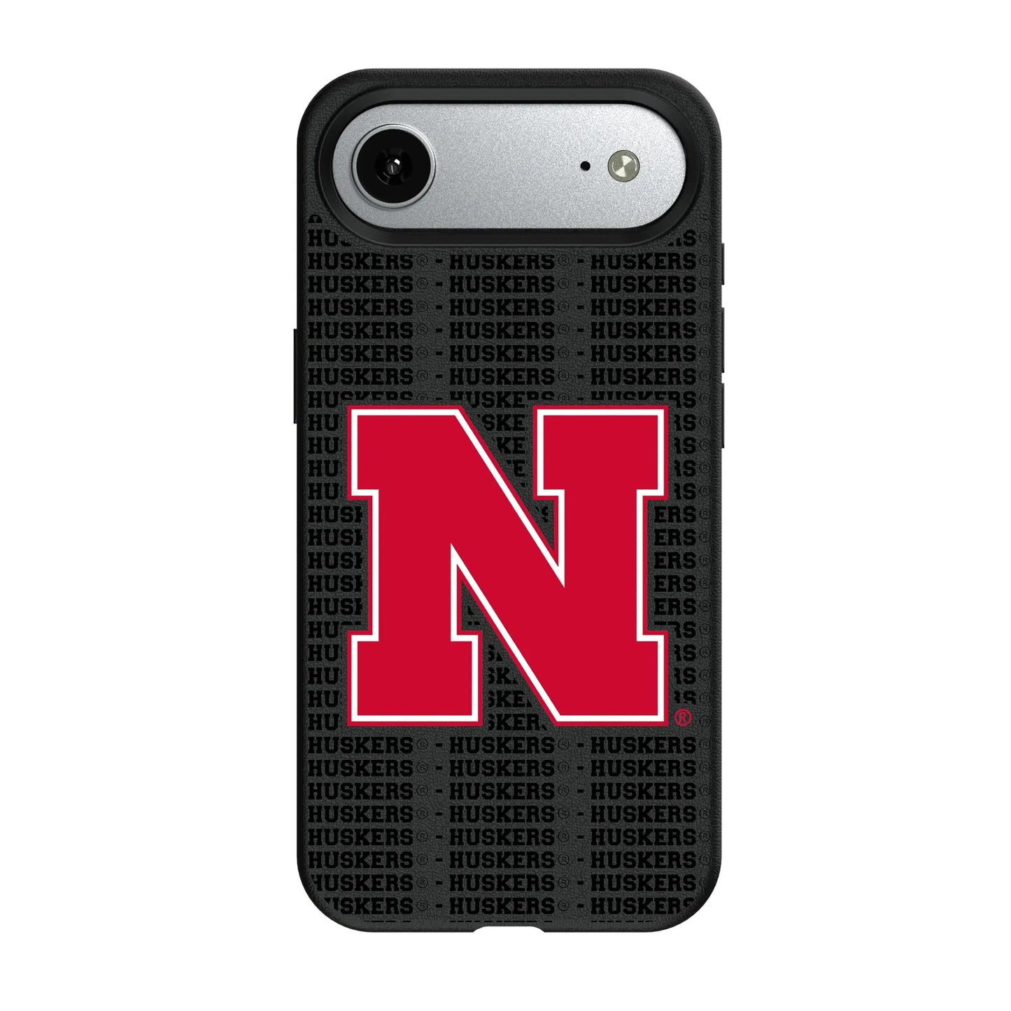 University of Nebraska Huskers Block N Text Backdrop MagSafe Compatible Phone Case for Apple iPhone