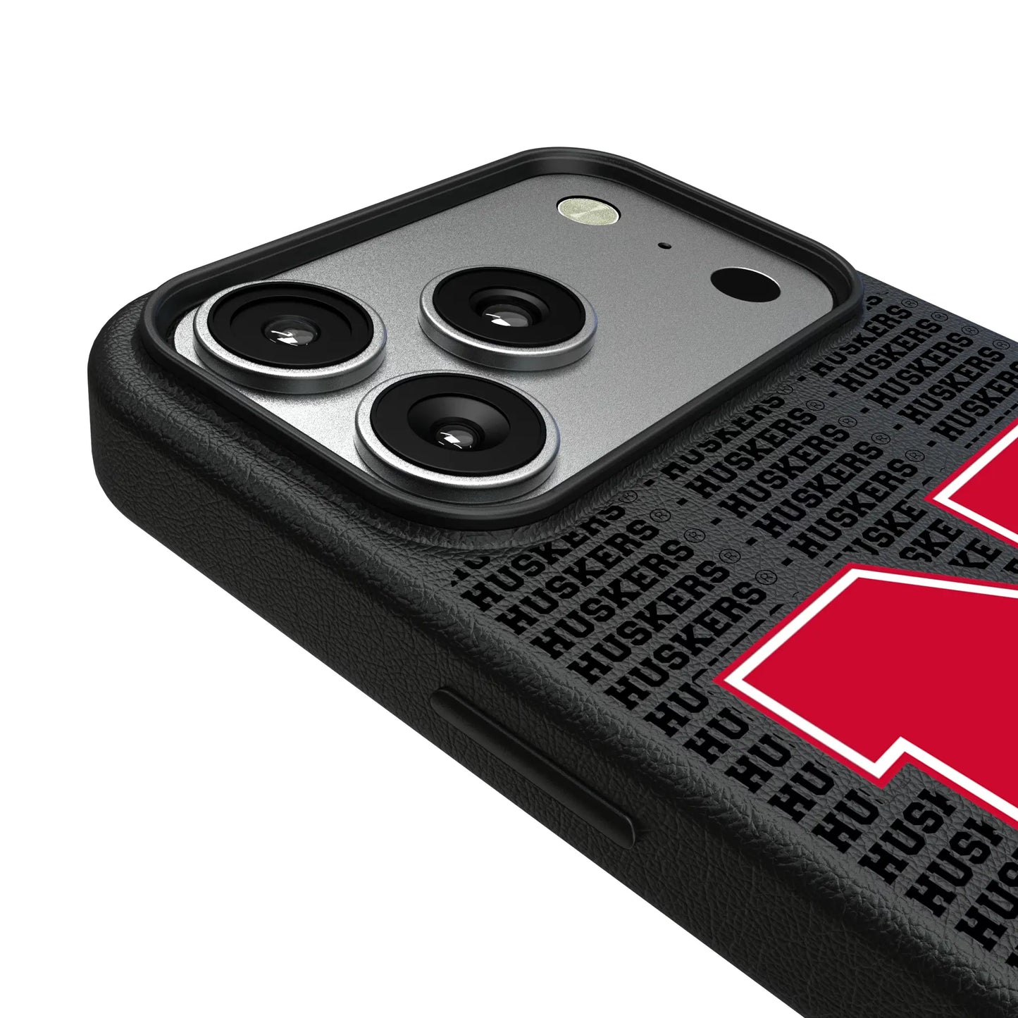 University of Nebraska Huskers Block N Text Backdrop MagSafe Compatible Phone Case for Apple iPhone