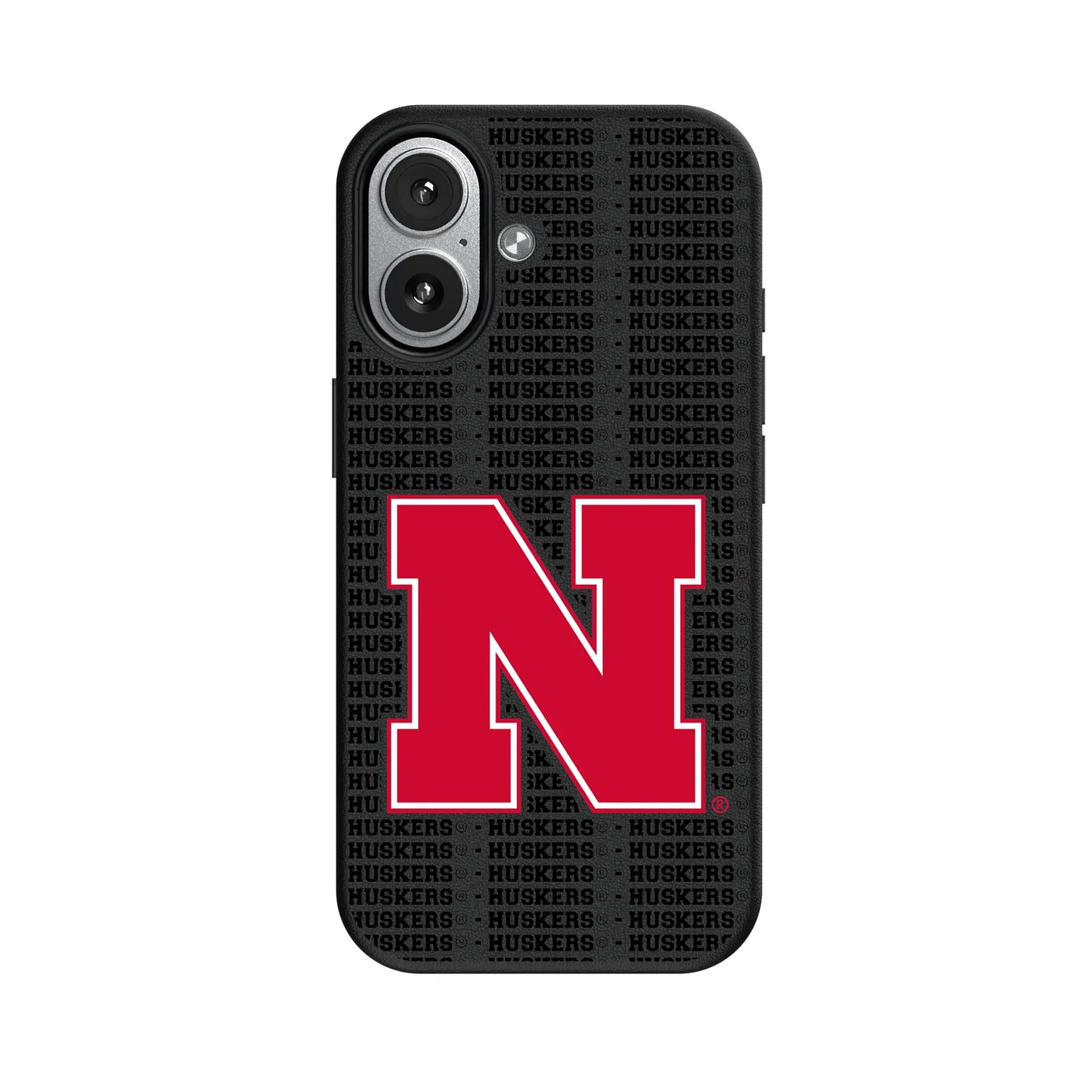 University of Nebraska Huskers Block N Text Backdrop MagSafe Compatible Phone Case for Apple iPhone