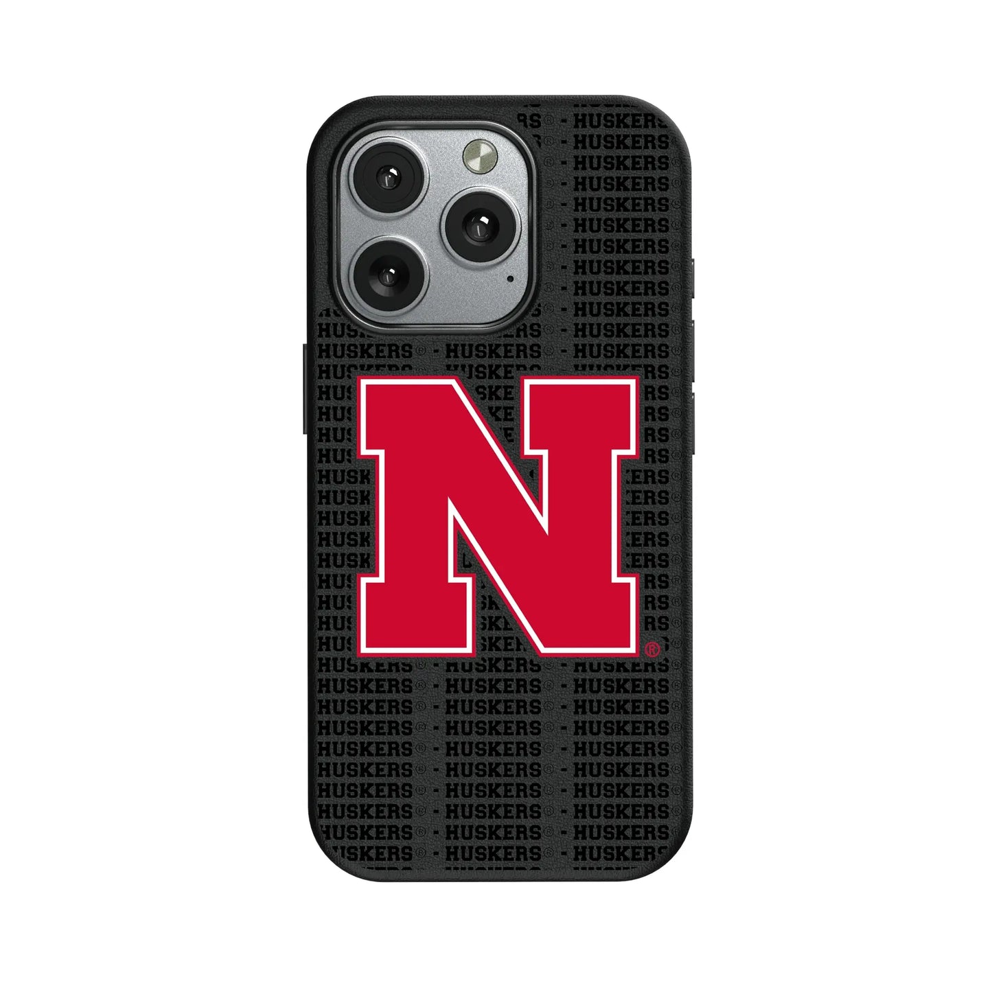 University of Nebraska Huskers Block N Text Backdrop MagSafe Compatible Phone Case for Apple iPhone