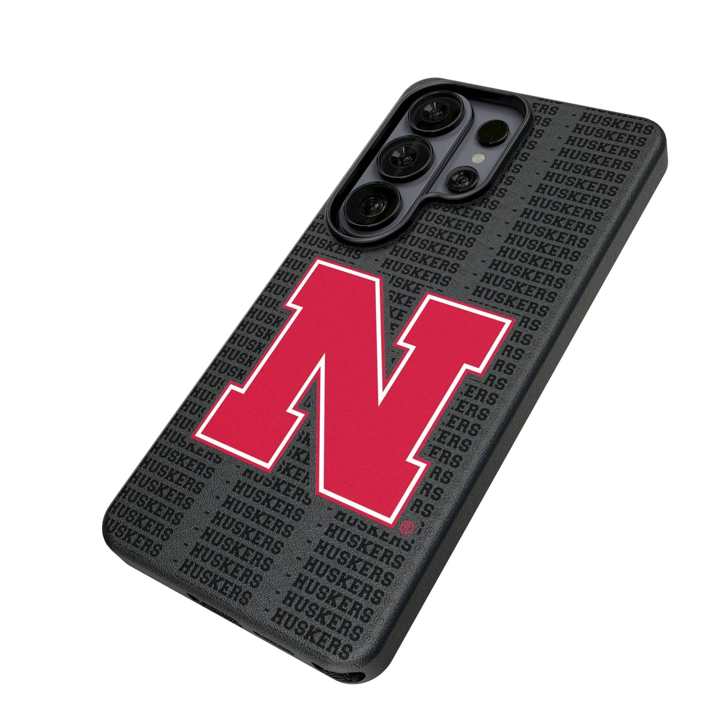 University of Nebraska Huskers Block N Text Backdrop MagSafe Compatible Phone Case for Samsung Galaxy