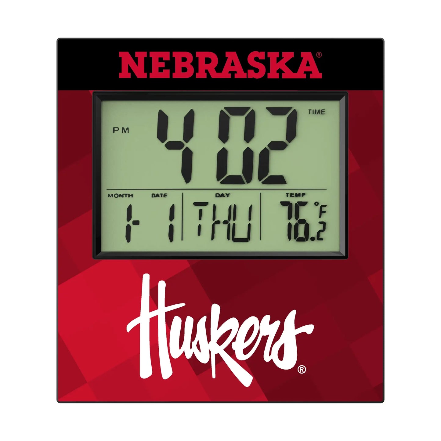 University of Nebraska Huskers Color Block Wall Clock