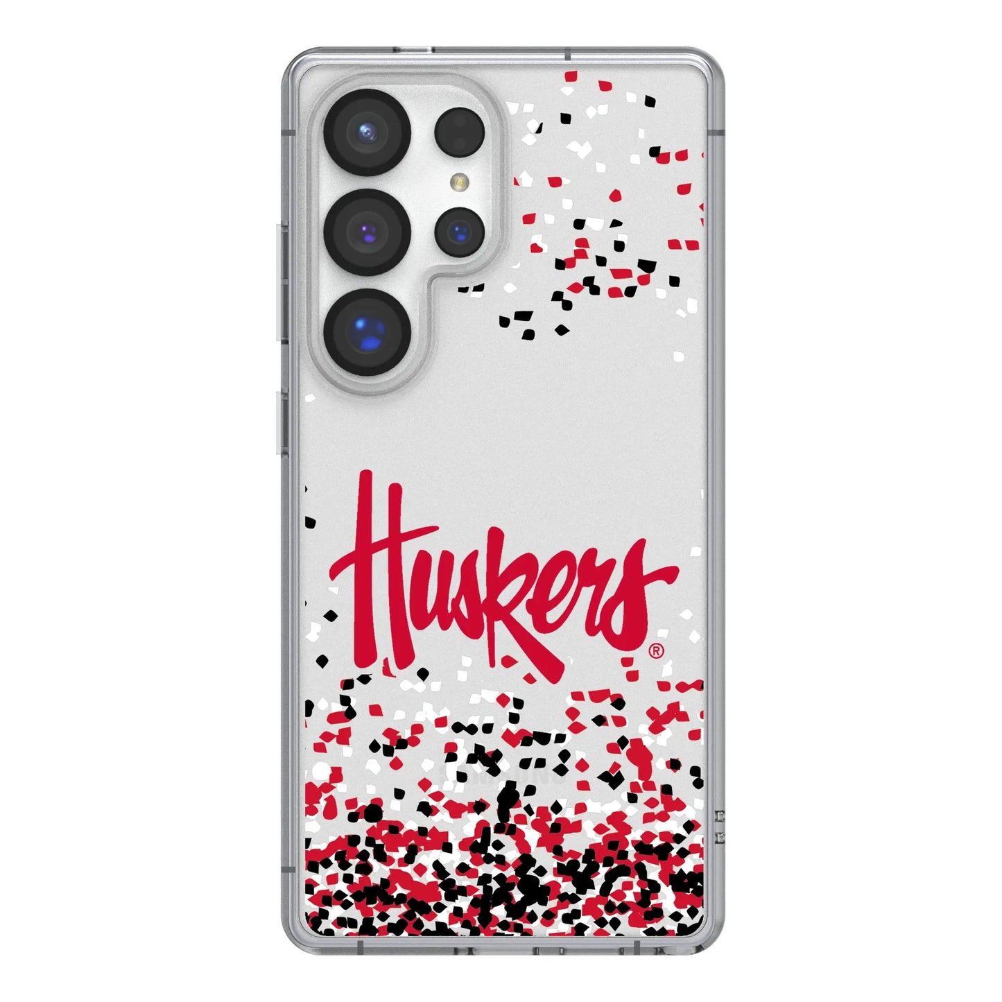University of Nebraska Huskers Confetti Clear Phone Case for Samsung Galaxy