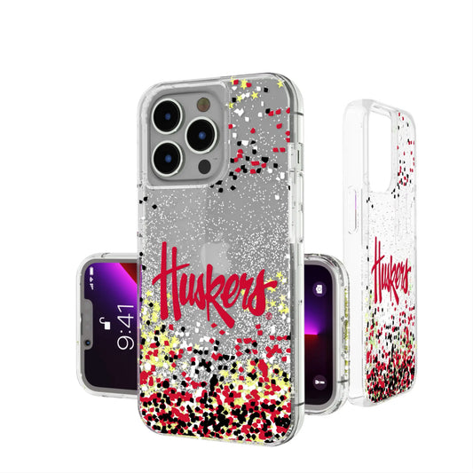 University of Nebraska Huskers Confetti Glitter Phone Case for Apple iPhone