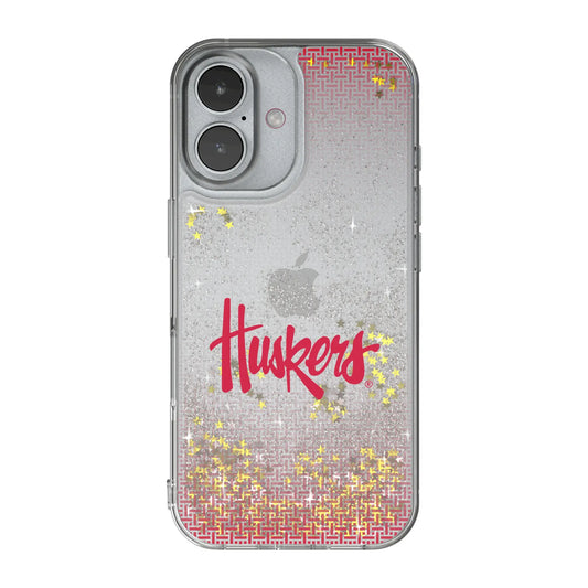 University of Nebraska Huskers Linen Glitter Phone Case for Apple iPhone