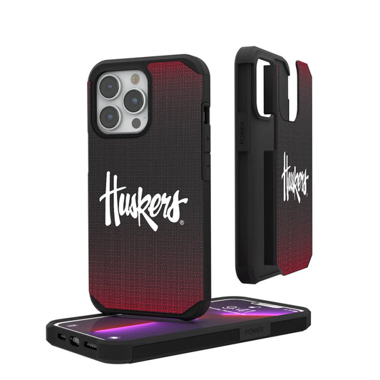 University of Nebraska Huskers Linen Rugged Phone Case for Apple iPhone
