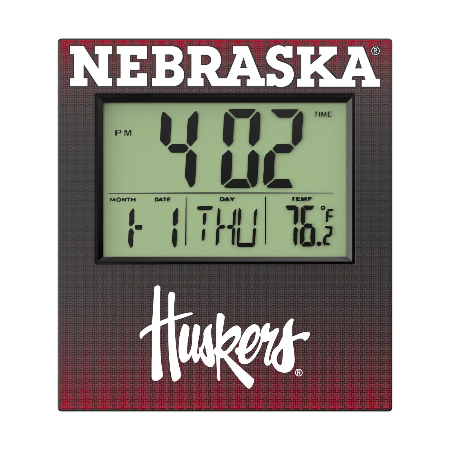 University of Nebraska Huskers Linen Wall Clock