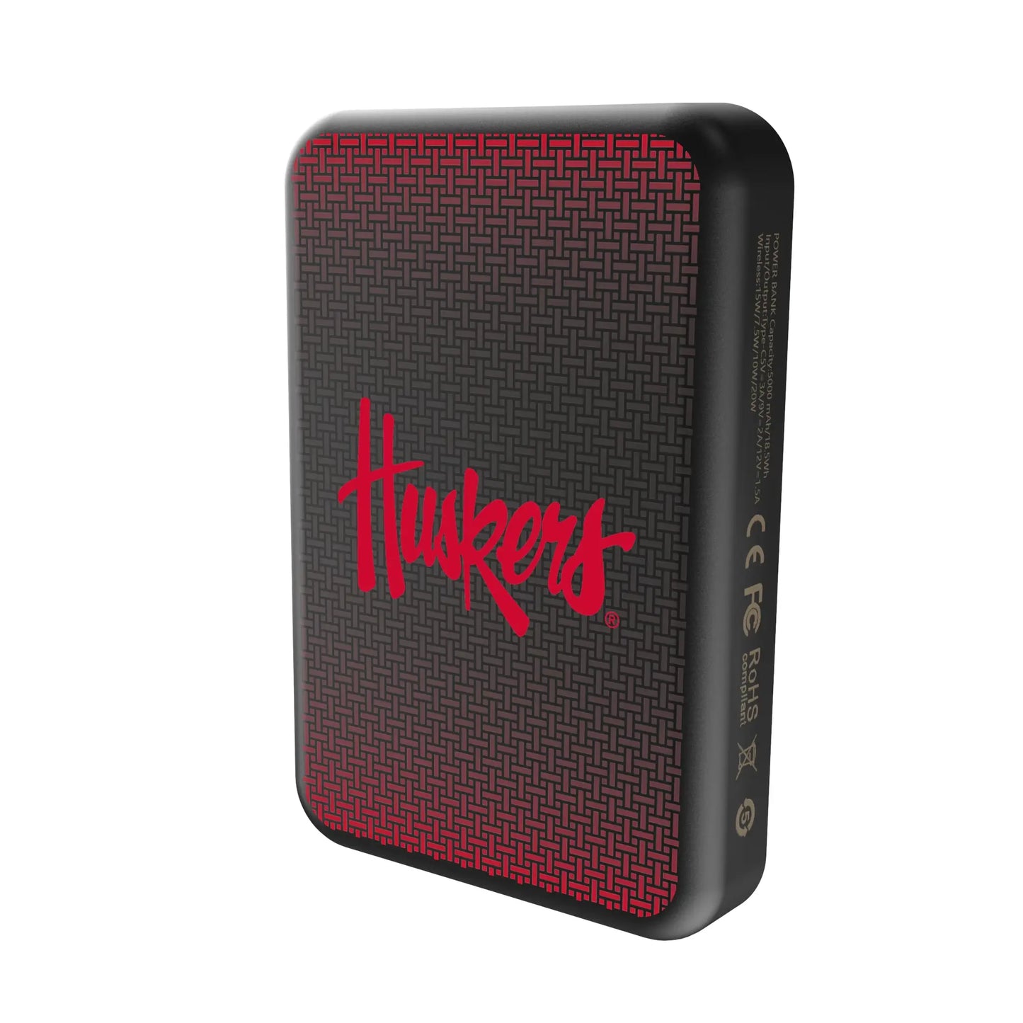 University of Nebraska Huskers Linen Wireless Mag Power Bank