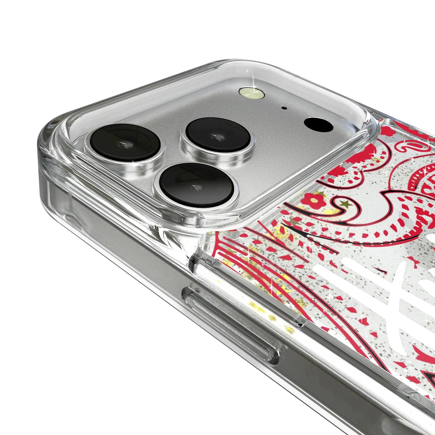 University of Nebraska Huskers Paisley Glitter Phone Case for Apple iPhone