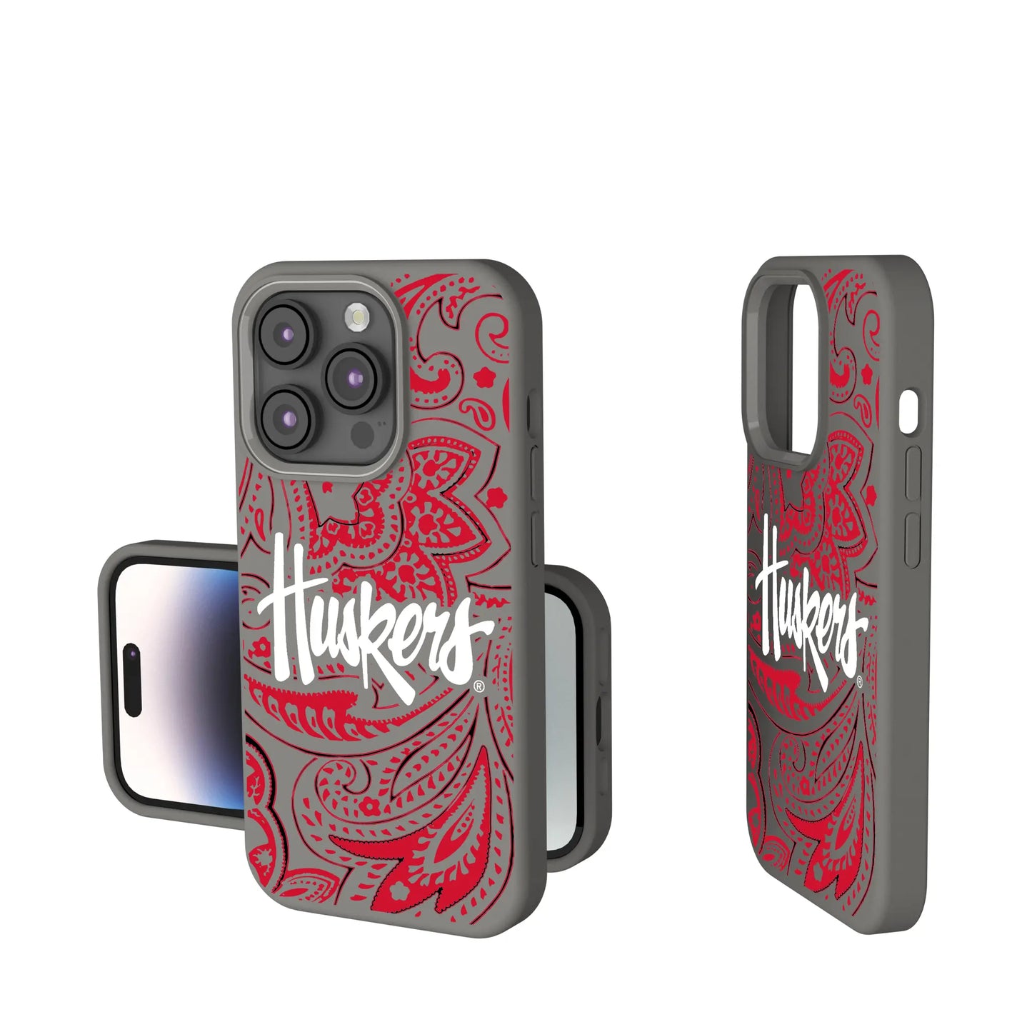 University of Nebraska Huskers Paisley Soft Touch Phone Case for Apple iPhone