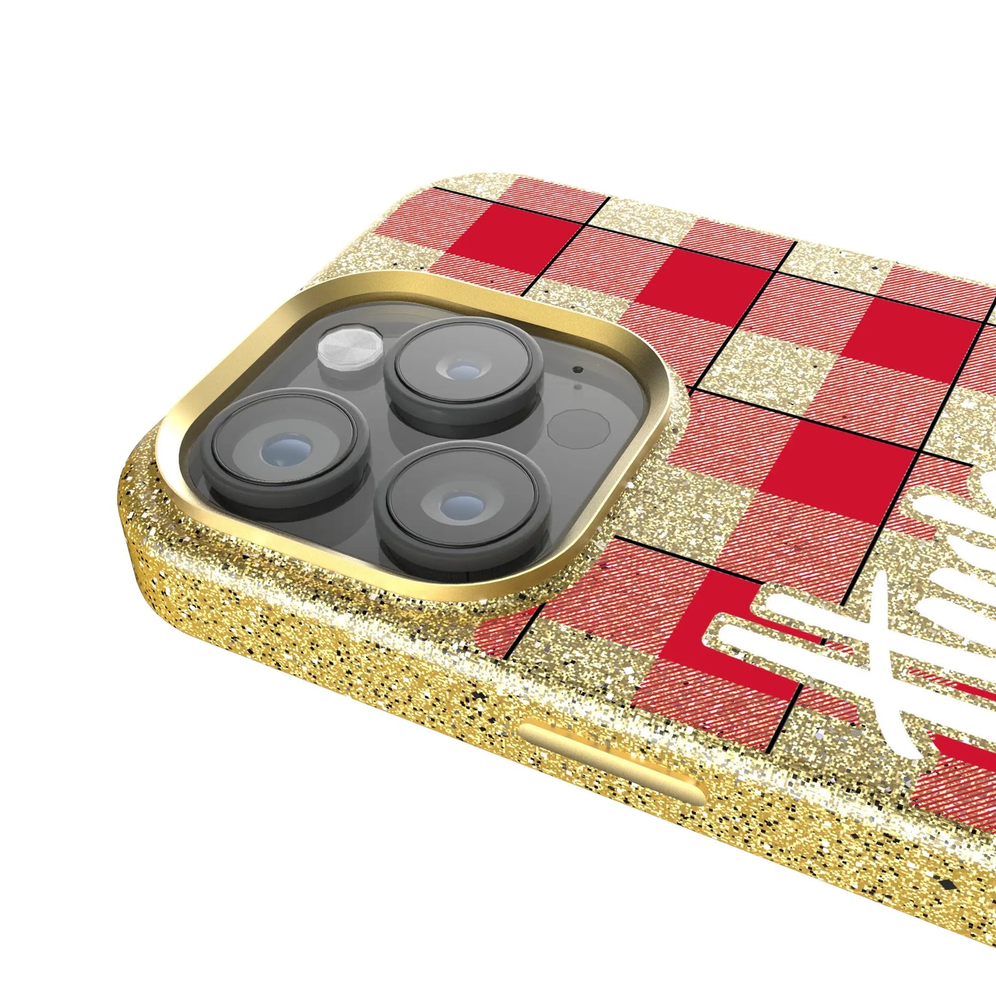 University of Nebraska Huskers Plaid Bling Phone Case for Apple iPhone