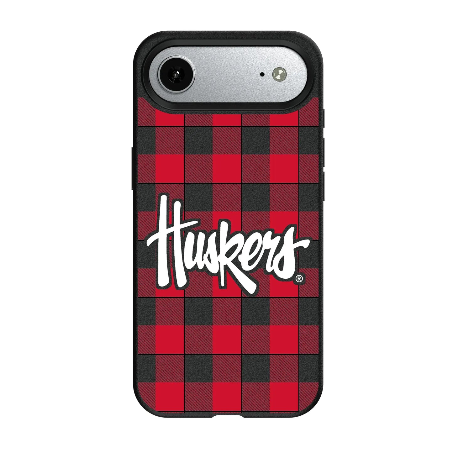 University of Nebraska Huskers Plaid MagSafe Compatible Phone Case for Apple iPhone