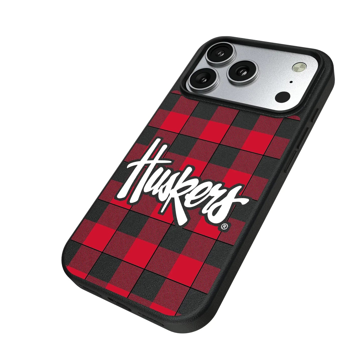 University of Nebraska Huskers Plaid MagSafe Compatible Phone Case for Apple iPhone