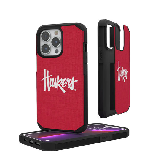 University of Nebraska Huskers Solid Rugged Phone Case for Apple iPhone