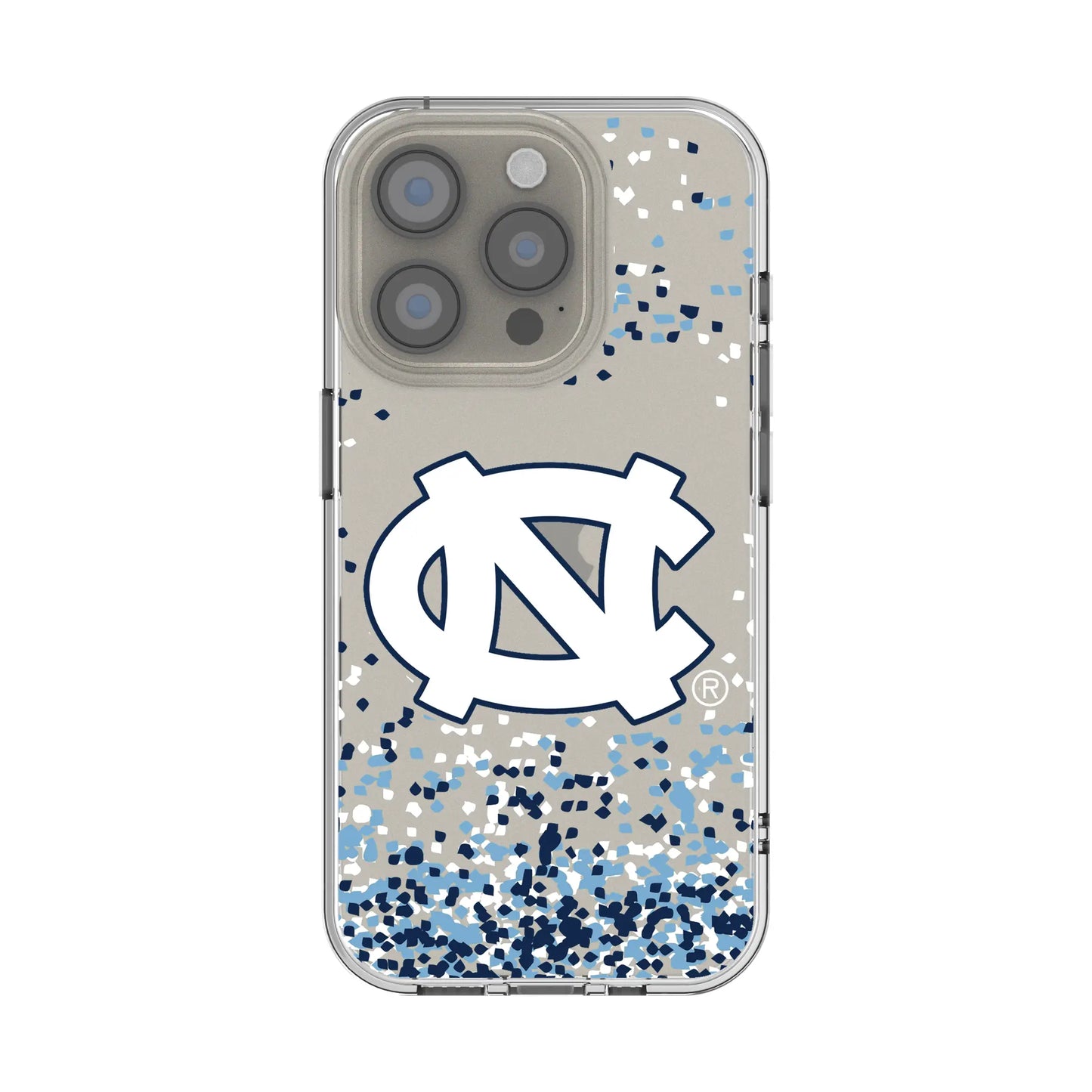 University of North Carolina Tar Heels Confetti Clear Phone Case for Apple iPhone