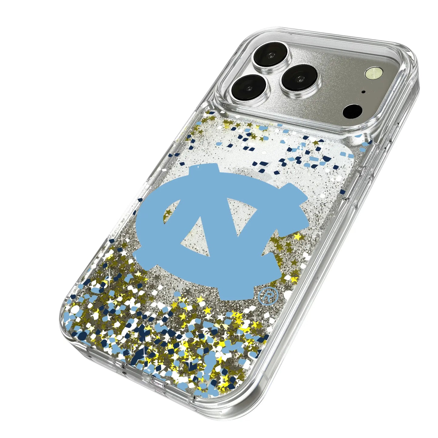 University of North Carolina Tar Heels Confetti Glitter Phone Case for Apple iPhone