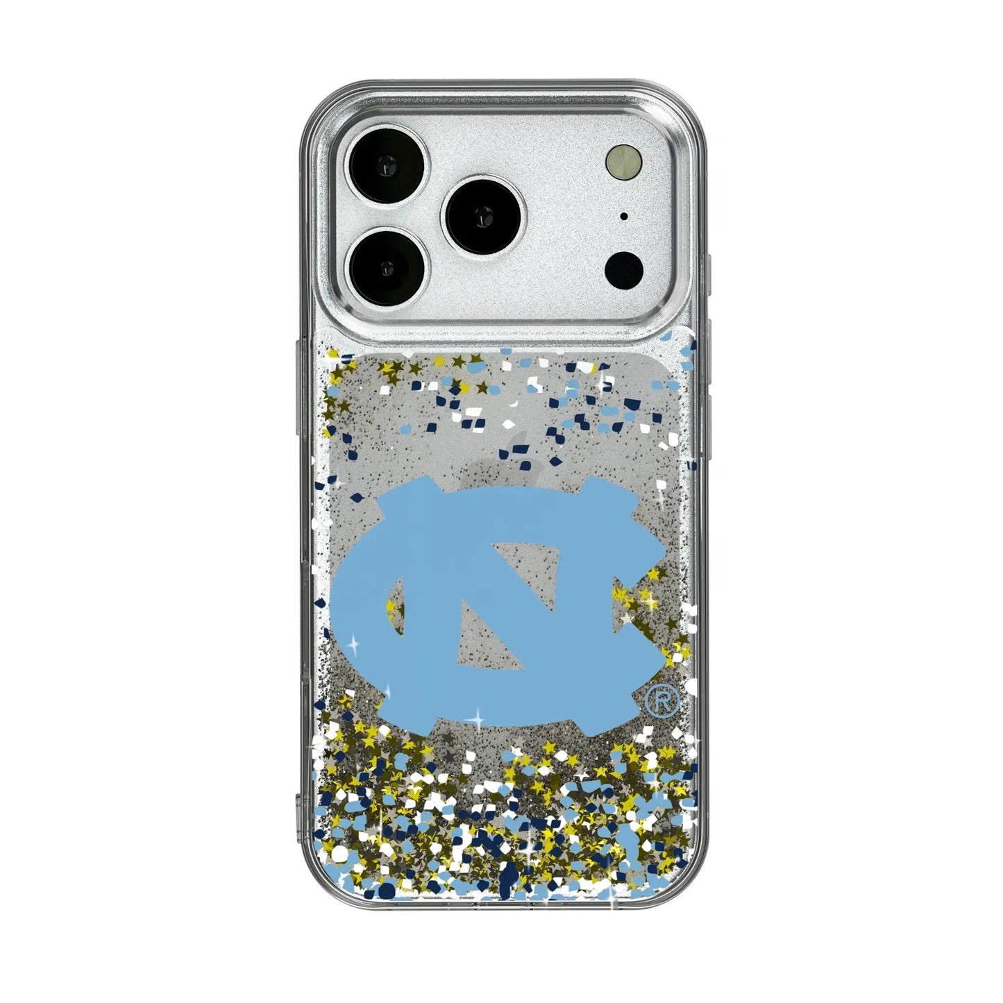 University of North Carolina Tar Heels Confetti Glitter Phone Case for Apple iPhone