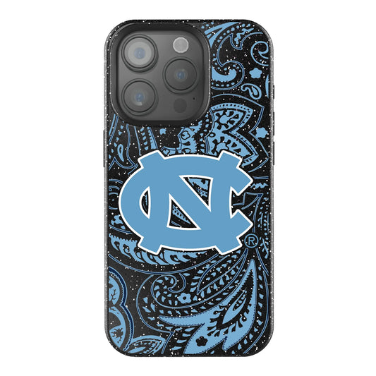 University of North Carolina Tar Heels Paisley Black Bling Phone Case for Apple iPhone