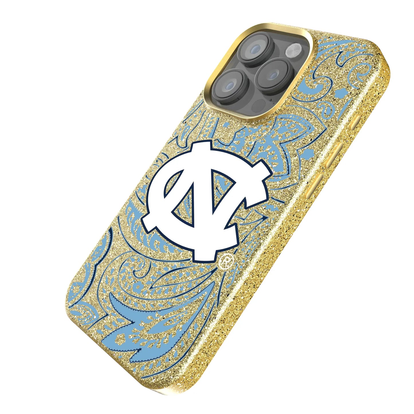 University of North Carolina Tar Heels Paisley Bling Phone Case for Apple iPhone