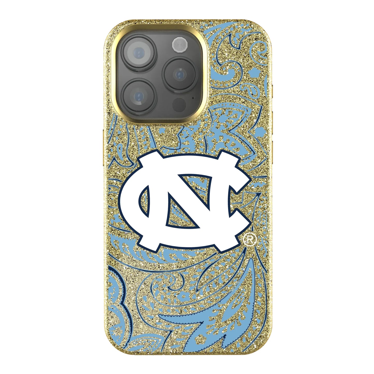 University of North Carolina Tar Heels Paisley Bling Phone Case for Apple iPhone