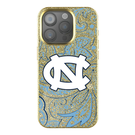 University of North Carolina Tar Heels Paisley Bling Phone Case for Apple iPhone