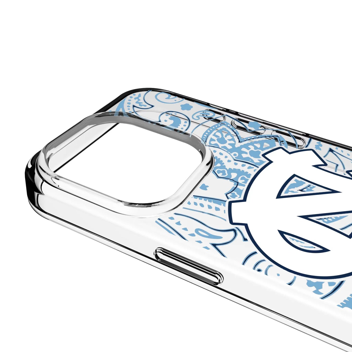 University of North Carolina Tar Heels Paisley Clear Phone Case for Apple iPhone