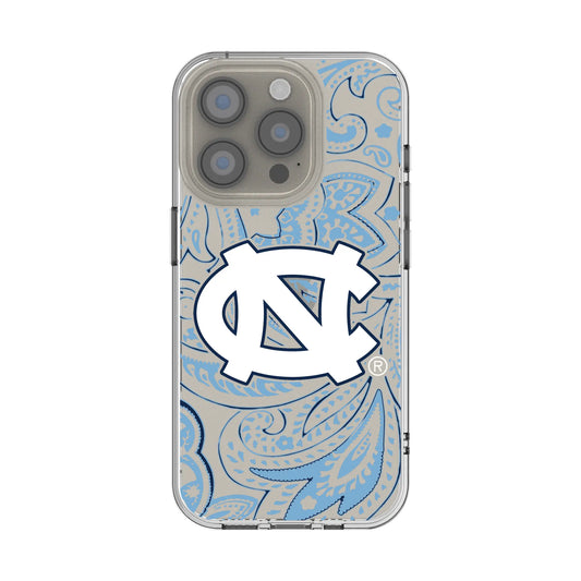 University of North Carolina Tar Heels Paisley Clear Phone Case for Apple iPhone