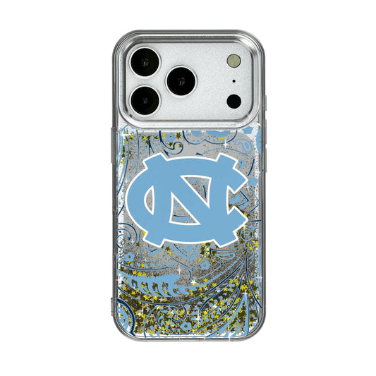 University of North Carolina Tar Heels Paisley Glitter Phone Case for Apple iPhone