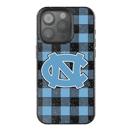 University of North Carolina Tar Heels Plaid Black Bling Phone Case for Apple iPhone
