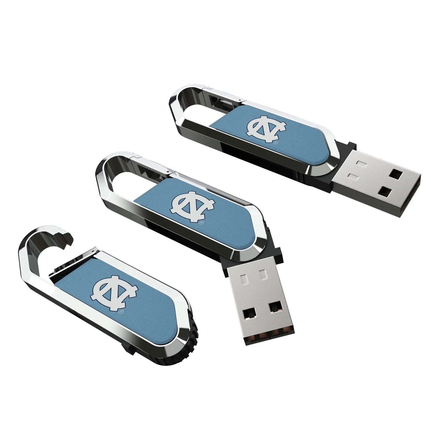 University of North Carolina Tar Heels Solid USB 64GB Clip Style Flash Drive
