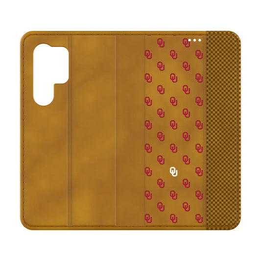 University of Oklahoma Sooners Fashion Pattern Folio Phone Case for Samsung Galaxy