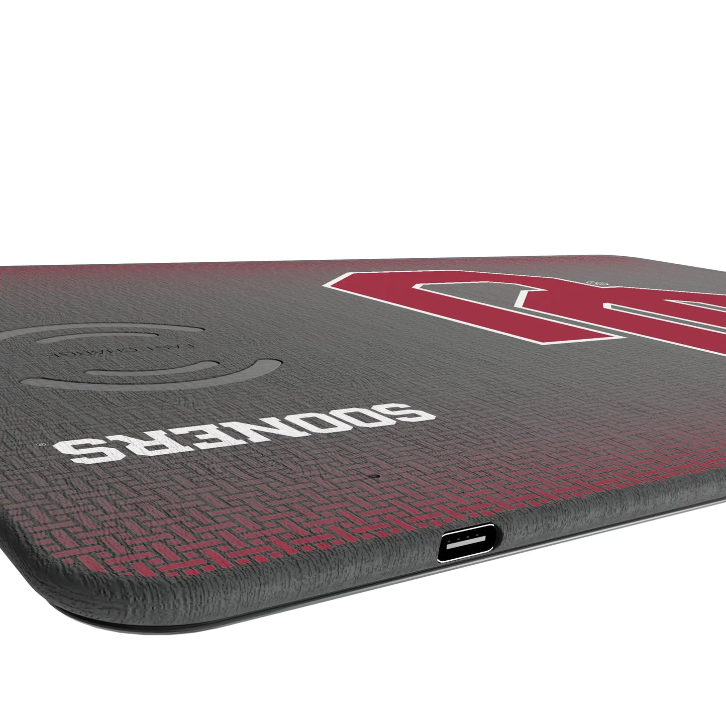 University of Oklahoma Sooners Linen 15-Watt Wireless Charger and Mouse Pad