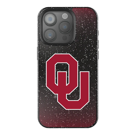 University of Oklahoma Sooners Linen Black Bling Phone Case for Apple iPhone