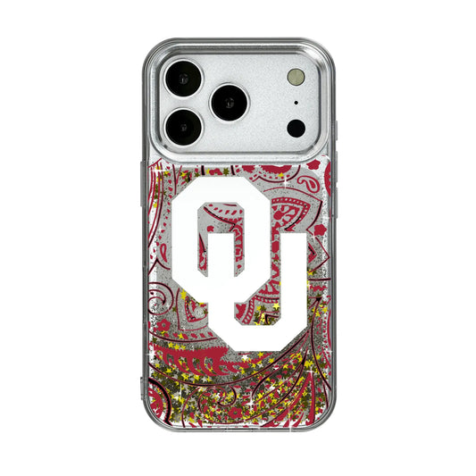 University of Oklahoma Sooners Paisley Glitter Phone Case for Apple iPhone