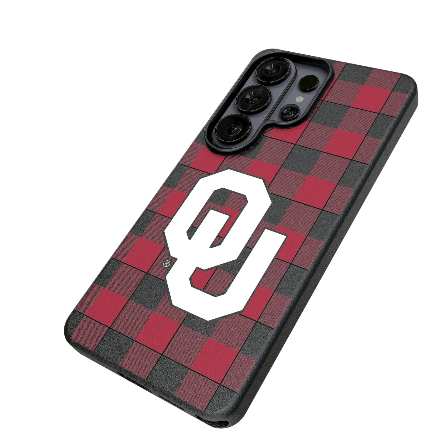 University of Oklahoma Sooners Plaid MagSafe Compatible Phone Case for Samsung Galaxy