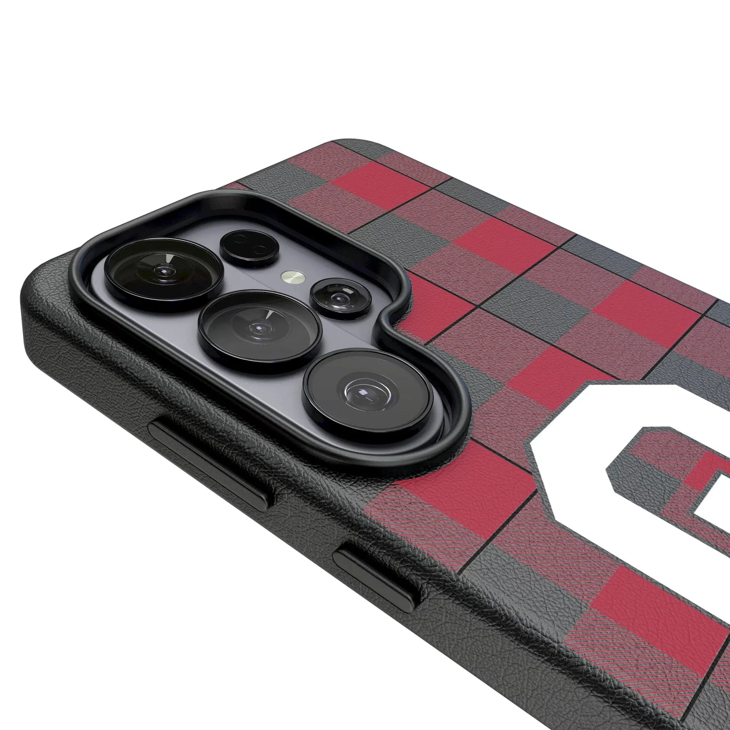 University of Oklahoma Sooners Plaid MagSafe Compatible Phone Case for Samsung Galaxy