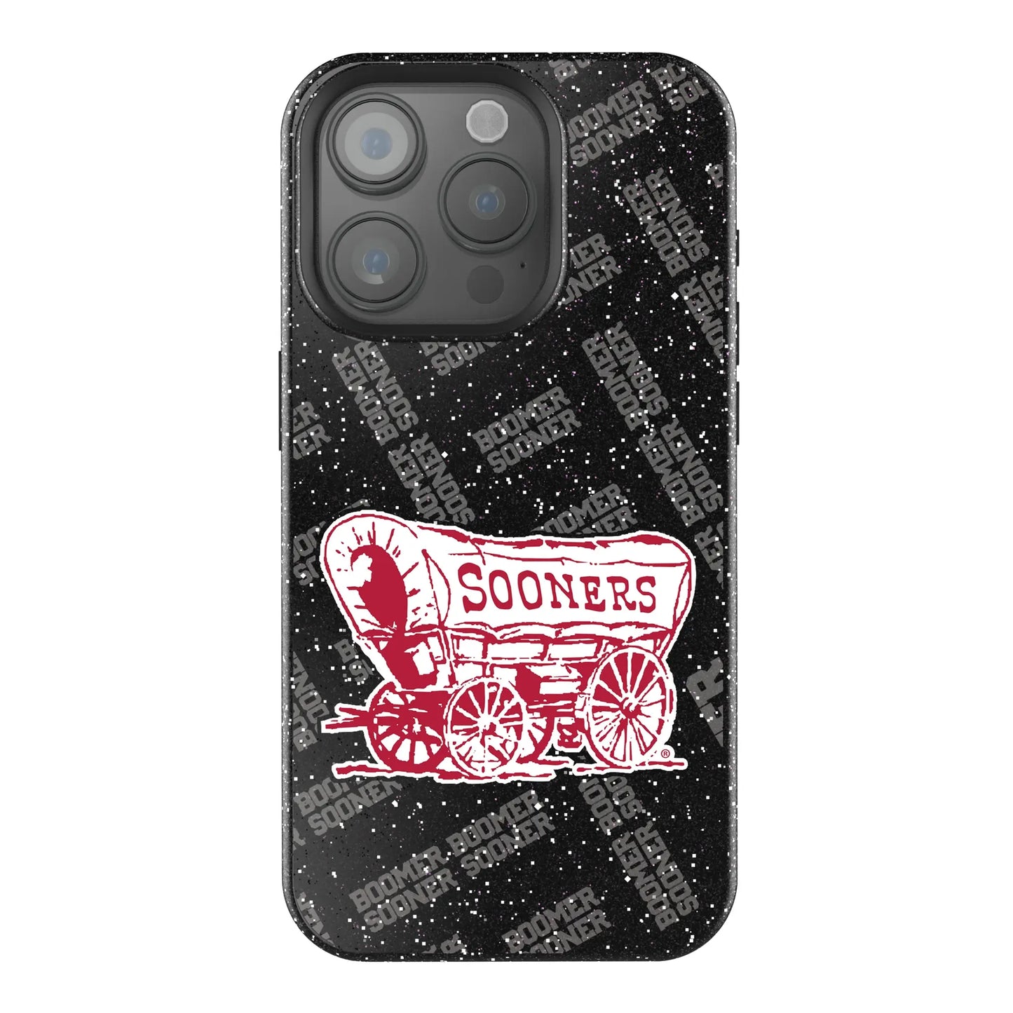 University of Oklahoma Sooners Quadtile Black Bling Phone Case for Apple iPhone
