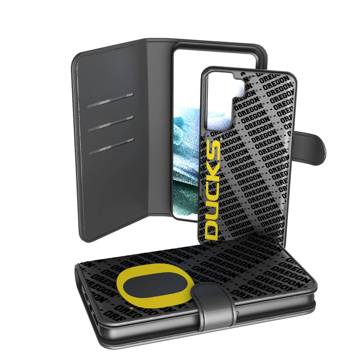 University of Oregon Ducks Monocolor Tilt Wallet Phone Case for Apple iPhone