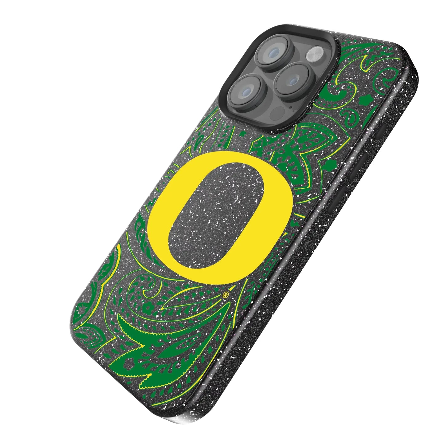 University of Oregon Ducks Paisley Black Bling Phone Case for Apple iPhone